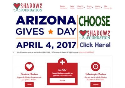 Shadows Foundation - Flagstaff, AZ: WordPress CMS / Website Design / Digital Retailing / SEO / PPC / Social Media / Email Marketing / Lead Conversion Optimization / Event Marketing