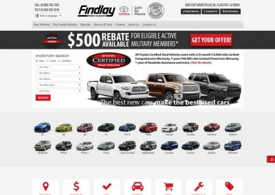 Findlay Toyota Flagstaff - Flagstaff, AZ: Website Design / Inventory Management / Digital Retailing / Business Development / SEO / PPC / Social Media / Email Marketing / Lead Conversion Optimization