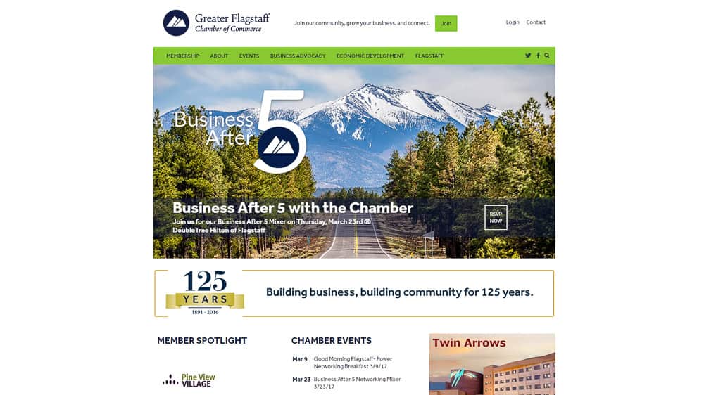 Greater Flagstaff Chamber of Commerce - Flagstaff, AZ: WordPress CMS / Website Design / SEO / PPC / Event Marketing / Social Media / Lead Conversion Optimization / Ecommerce / Graphic Design / Publication Design